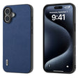 For iPhone 16 Plus ABEEL Genuine Leather Luolai Series Phone Case(Dark Blue) - iPhone 16 Plus Cases by PMC TechLife | Online Shopping South Africa | PMC TechLife | Buy Now Pay Later Mobicred