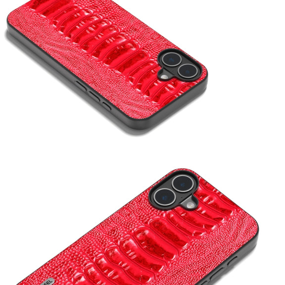 For iPhone 16 ABEEL Genuine Leather Weilai Series Phone Case(Red)