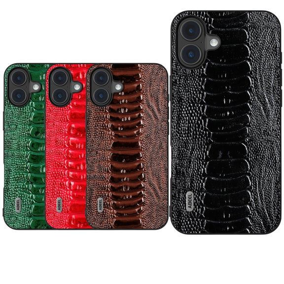 For iPhone 16 Plus ABEEL Genuine Leather Weilai Series Phone Case(Green)