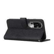 For OPPO Reno10 5G Global/Reno10 Pro 5G Global Stitching Calf Texture Buckle Leather Phone Case(Black)