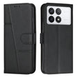 For Xiaomi Redmi K70E Stitching Calf Texture Buckle Leather Phone Case(Black) - K70E Cases by PMC TechLife | Online Shopping South Africa | PMC TechLife | Buy Now Pay Later Mobicred