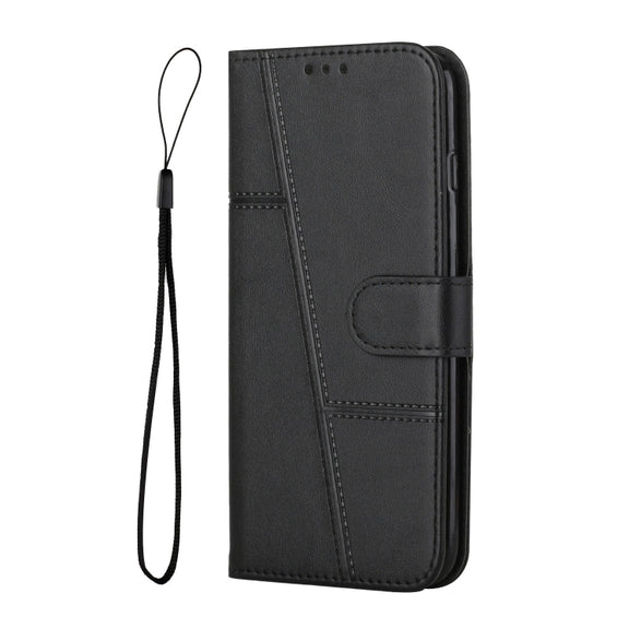 For Xiaomi Redmi K70E Stitching Calf Texture Buckle Leather Phone Case(Black)