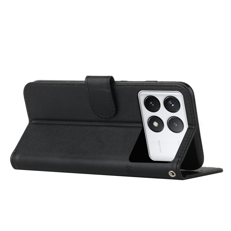 For Xiaomi Redmi K70 / K70 Pro Stitching Calf Texture Buckle Leather Phone Case(Black)