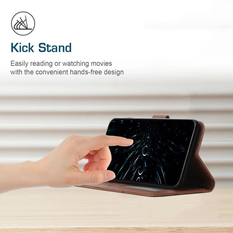 For Xiaomi Redmi K70 / K70 Pro Stitching Calf Texture Buckle Leather Phone Case(Brown)