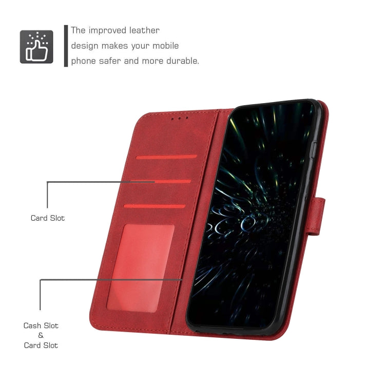 For Xiaomi Redmi K70 / K70 Pro Stitching Calf Texture Buckle Leather Phone Case(Red)