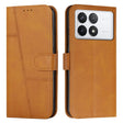 For Xiaomi Redmi K70 / K70 Pro Stitching Calf Texture Buckle Leather Phone Case(Yellow) - free shipping - PMC TechLife - Order now!