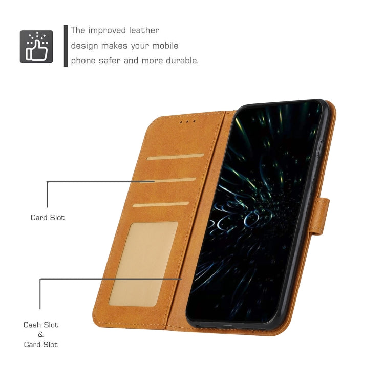 For Xiaomi Redmi K70 / K70 Pro Stitching Calf Texture Buckle Leather Phone Case(Yellow)