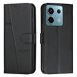 For Xiaomi Redmi Note 13 Pro 4G Global Stitching Calf Texture Buckle Leather Phone Case(Black) - Note 13 Pro Cases by PMC TechLife | Online Shopping South Africa | PMC TechLife | Buy Now Pay Later Mobicred