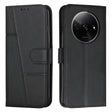 For Xiaomi Redmi A3 Stitching Calf Texture Buckle Leather Phone Case(Black) - Xiaomi Cases by PMC TechLife | Online Shopping South Africa | PMC TechLife | Buy Now Pay Later Mobicred