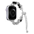 For Apple Watch SE 2022 44mm Pearl Bracelet Metal Watch Band(Silver Black) - free shipping - PMC TechLife - Order now!