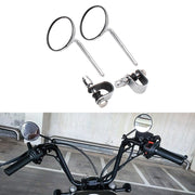 SF-127 Motorcycle Small Round Rearview Mirror Reversing Mirror(Silver Plating)