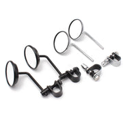 SF-127 Motorcycle Small Round Rearview Mirror Reversing Mirror(Silver Plating)