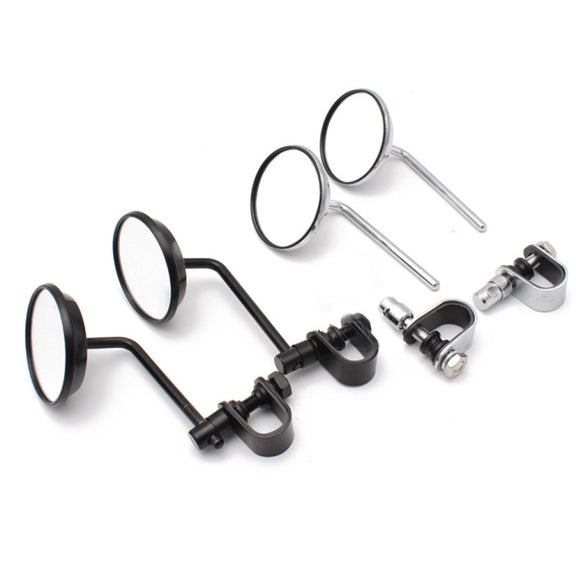 SF-127 Motorcycle Small Round Rearview Mirror Reversing Mirror(Silver Plating)