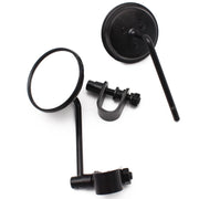 SF-127 Motorcycle Small Round Rearview Mirror Reversing Mirror(Silver Plating)