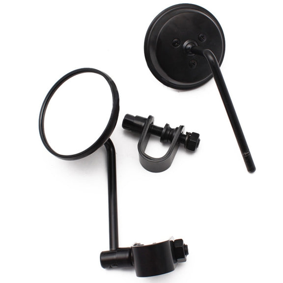 SF-127 Motorcycle Small Round Rearview Mirror Reversing Mirror(Silver Plating)