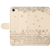 For iPhone 16e Cat Embossing Pattern Leather Phone Case with Lanyard(Beige)