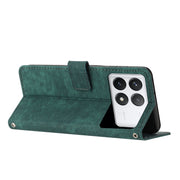 For Xiaomi Redmi K70 / K70 Pro Skin Feel Stripe Pattern Leather Phone Case with Long Lanyard(Green)