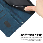 For Xiaomi Redmi K70 / K70 Pro Skin Feel Stripe Pattern Leather Phone Case with Long Lanyard(Blue)