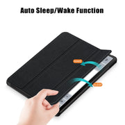 For Samsung Galaxy Tab S9+ Custer Pure Color 3-Fold Holder Smart Leather Tablet Case(Black)
