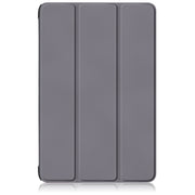 For Samsung Galaxy Tab S9+ Custer Pure Color 3-Fold Holder Smart Leather Tablet Case(Grey)
