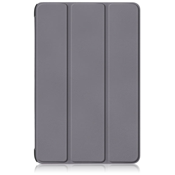 For Samsung Galaxy Tab S9+ Custer Pure Color 3-Fold Holder Smart Leather Tablet Case(Grey)