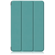 For Samsung Galaxy Tab S9+ Custer Pure Color 3-Fold Holder Smart Leather Tablet Case(Dark Green)