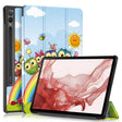 For Samsung Galaxy Tab S9+ Custer Painted 3-Fold Holder Smart Leather Tablet Case(Little White Horse) - Galaxy Tab S9+ Cases by PMC Jewellery | Online Shopping South Africa | PMC Jewellery | Buy Now Pay Later Mobicred