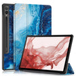 For Samsung Galaxy Tab S9+ Custer Painted 3-Fold Holder Smart Leather Tablet Case(Waves) - Galaxy Tab S9+ Cases by PMC Jewellery | Online Shopping South Africa | PMC Jewellery | Buy Now Pay Later Mobicred