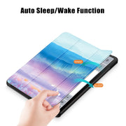 For Samsung Galaxy Tab S9+ Custer Painted 3-Fold Holder Smart Leather Tablet Case(Dream Deer)