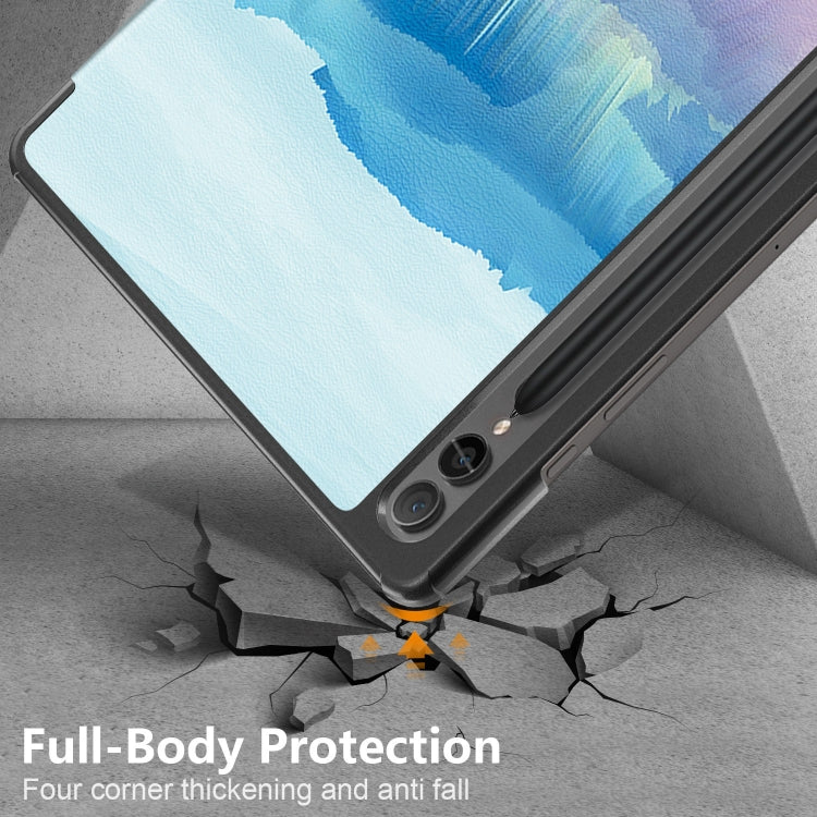 For Samsung Galaxy Tab S9+ Custer Painted 3-Fold Holder Smart Leather Tablet Case(Dream Deer)