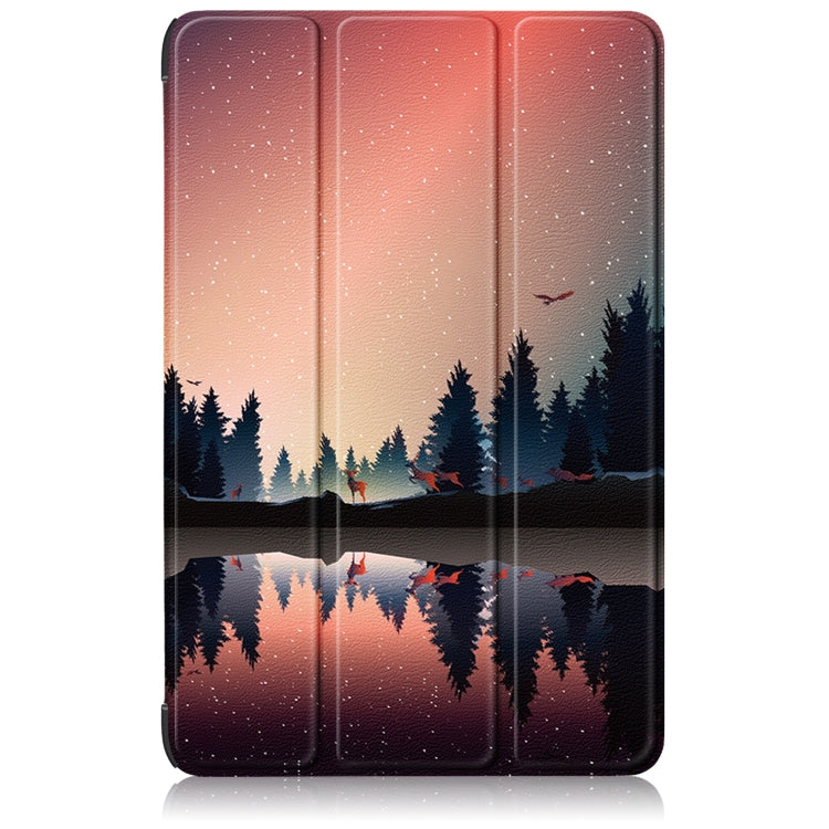 For Samsung Galaxy Tab S9+ Custer Painted 3-Fold Holder Smart Leather Tablet Case(Twilight)