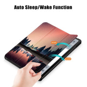 For Samsung Galaxy Tab S9+ Custer Painted 3-Fold Holder Smart Leather Tablet Case(Twilight)