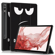 For Samsung Galaxy Tab S9+ Custer Painted 3-Fold Holder Smart Leather Tablet Case(Big Eye Me)