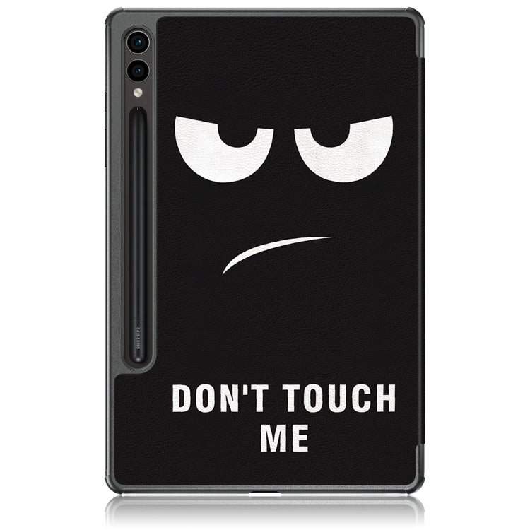 For Samsung Galaxy Tab S9+ Custer Painted 3-Fold Holder Smart Leather Tablet Case(Big Eye Me)