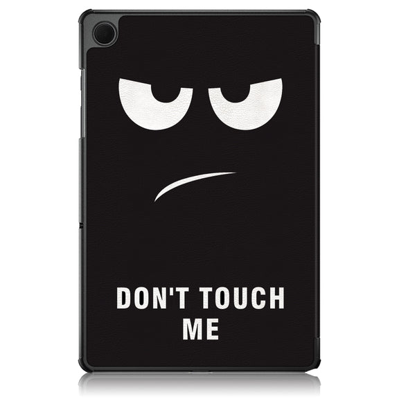 For Samsung Galaxy Tab A9 Plus Custer Painted 3-Fold Holder Smart Leather Tablet Case(Big Eye Me)