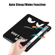 For Samsung Galaxy Tab A9 Plus Custer Painted 3-Fold Holder Smart Leather Tablet Case(Big Eye Me)