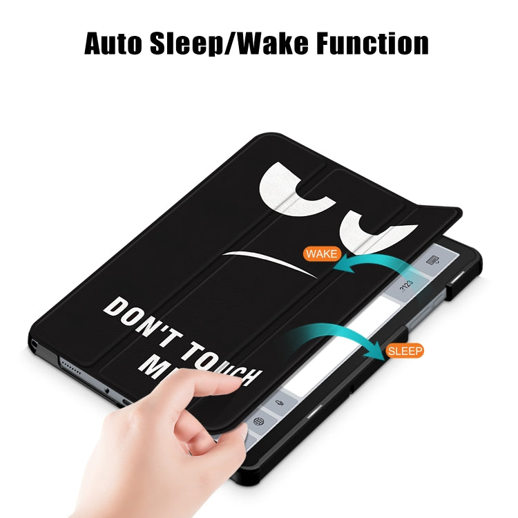 For Samsung Galaxy Tab A9 Plus Custer Painted 3-Fold Holder Smart Leather Tablet Case(Big Eye Me)