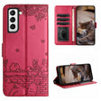 For Samsung Galaxy S22 Cat Embossing Pattern Leather Phone Case with Lanyard(Red) - Galaxy S22 5G Cases by PMC TechLife | Online Shopping South Africa | PMC TechLife