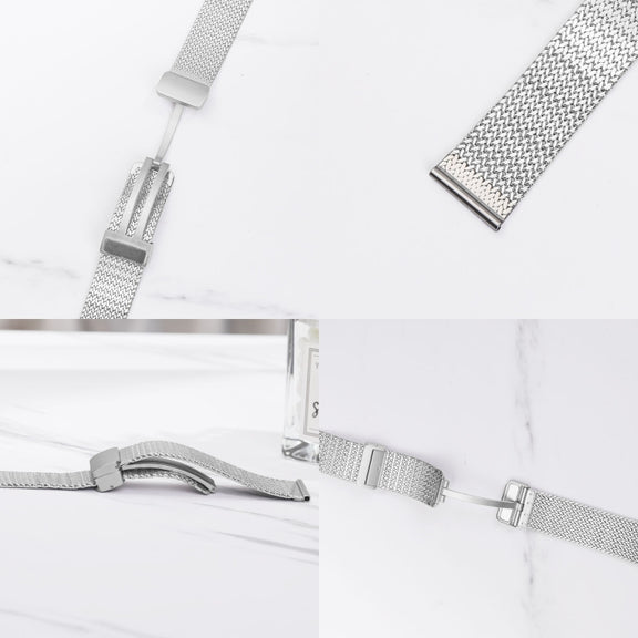 For Apple Watch Ultra 2 49mm Magnetic Buckle Herringbone Mesh Metal Watch Band(Silver)