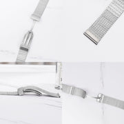 For Apple Watch Series 9 41mm Magnetic Buckle Herringbone Mesh Metal Watch Band(Silver)