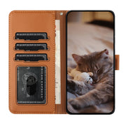 For Xiaomi Redmi Note 12 4G Global Cat Embossing Pattern Leather Phone Case with Lanyard(Brown)