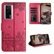 For Xiaomi Poco F5 Pro Cat Embossing Pattern Leather Phone Case with Lanyard(Red) - Xiaomi Cases by PMC TechLife | Online Shopping South Africa | PMC TechLife | Buy Now Pay Later Mobicred