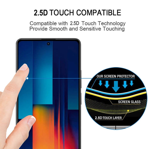 For Xiaomi Poco M6 Pro 4G 9H HD 3D Curved Edge Tempered Glass Film(Black)