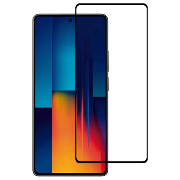 For Xiaomi Poco M6 Pro 4G 9H HD 3D Curved Edge Tempered Glass Film(Black)