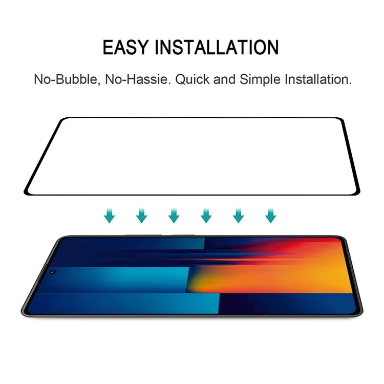 For Xiaomi Poco M6 Pro 4G 9H HD 3D Curved Edge Tempered Glass Film(Black)