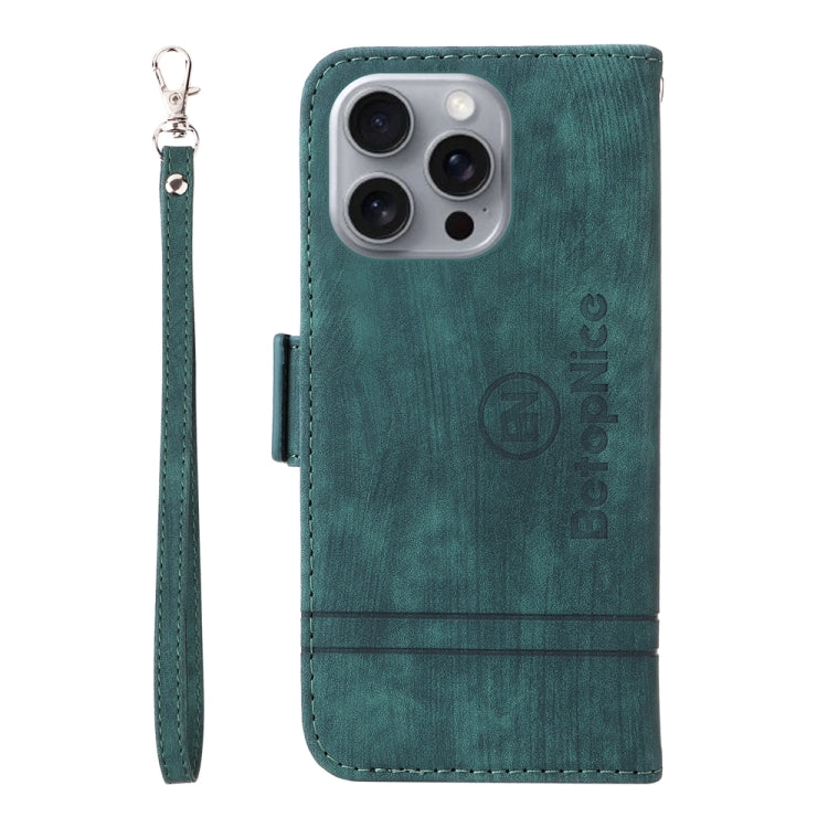 For iPhone 16 Pro Max BETOPNICE Dual-side Buckle Leather Phone Case(Green)