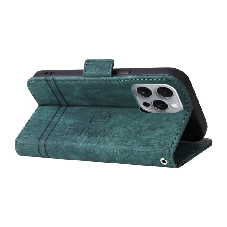 For iPhone 16 Pro Max BETOPNICE Dual-side Buckle Leather Phone Case(Green)