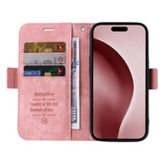 For iPhone 16 Pro BETOPNICE Dual-side Buckle Leather Phone Case(Pink)
