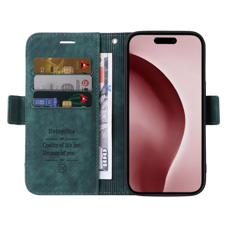 For iPhone 16 Pro BETOPNICE Dual-side Buckle Leather Phone Case(Green)
