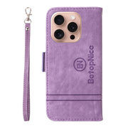 For iPhone 16 Pro BETOPNICE Dual-side Buckle Leather Phone Case(Purple)